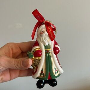 Waterford Jolly Santa Bell Ornament Ceramic Holiday Heirlooms Old World ornate